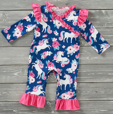 Pete  Lucy Midnight Meadow Magic Infant Girl Romper - Size 9-12M