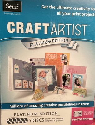 Craft Artist Platinum Edition Print Projects- Photo Editer 5 disc set templates 