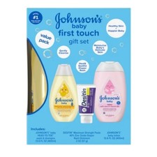 Johnson's First Touch Baby Bath Wash  Shampoo, Body Lotion,  Diaper Rash Cream
