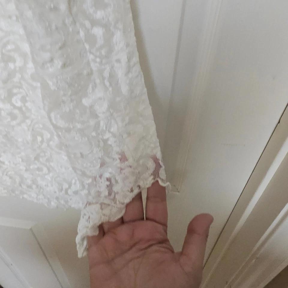 Cinema etoile size medium camisole vintage cream lace sequin nighty lingerie - Image 4 of 4