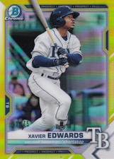 2021 Topps Bowman Xavier Edwards Chrome Prospects Yellow /75