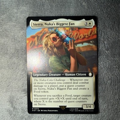Sierra, Nuka's Biggest Fan MTG Fallout Hand Painted Borderless Full Altered Art