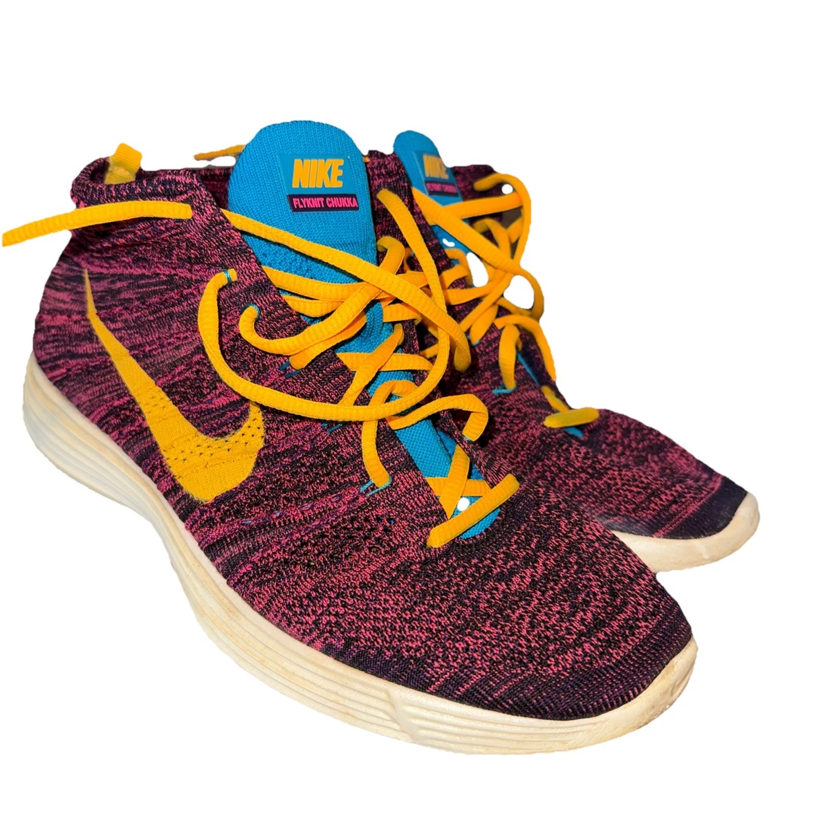 Nike Lunar Flyknit Chukka Grand Purple Laser Orange for Sale
