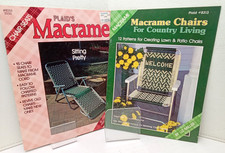 Plaid Macrame #8058 + #8313 Lawn Chair Patio Seats 'Sitting Pretty' Craft Books