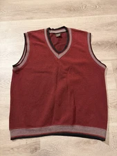 Vintage Made in USA Burgundy And Black CrossCreek Vest Men’s Size Large