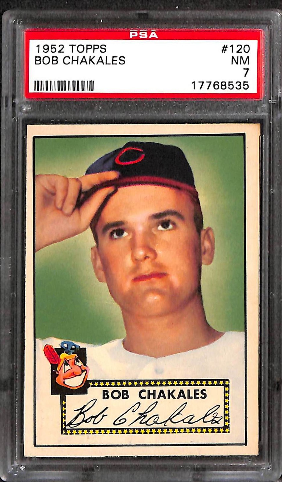 1952 TOPPS #120 BOB CHAKALES PSA 7 NM 17768535