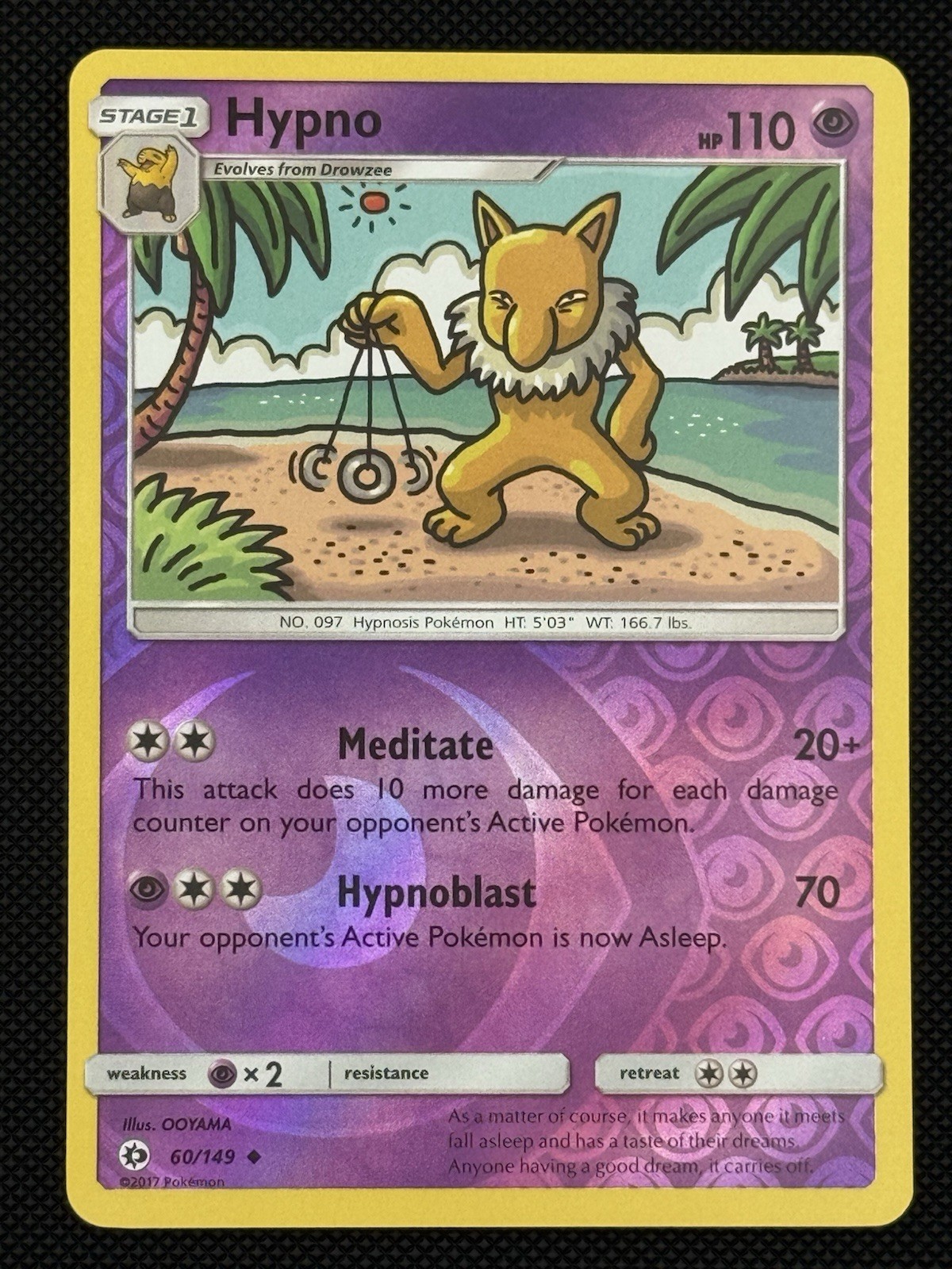 Pokemon TCG Hypno 60/149 Sun & Moon Base Reverse Holo NM
