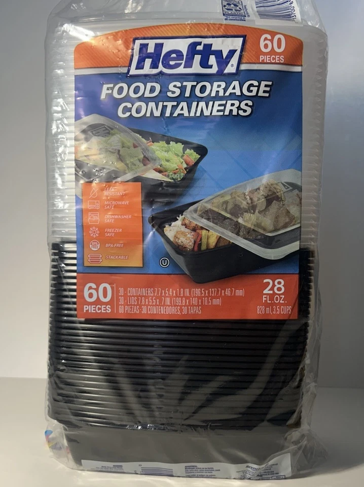 Hefty Food Storage Containers with Lids (28 oz., 60 pc.) NEW FAST SHIPPING - Image 4 of 4