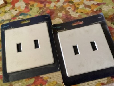 New Lutron Two Gang Toggle Style Fassada Switch Plate Cover Model FW-2-WT White