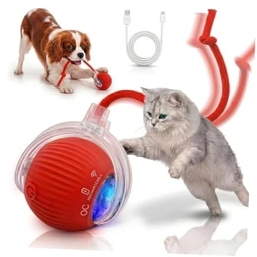Smart Ball 2.0 - Automatic Cat Toy & Interactive Dog Toys for Small Dogs - Red