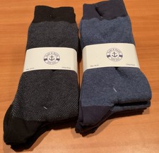 Yacht Smith Men s 2 Packs Of 3 Blue And Black Cotton Blend Crew Socks