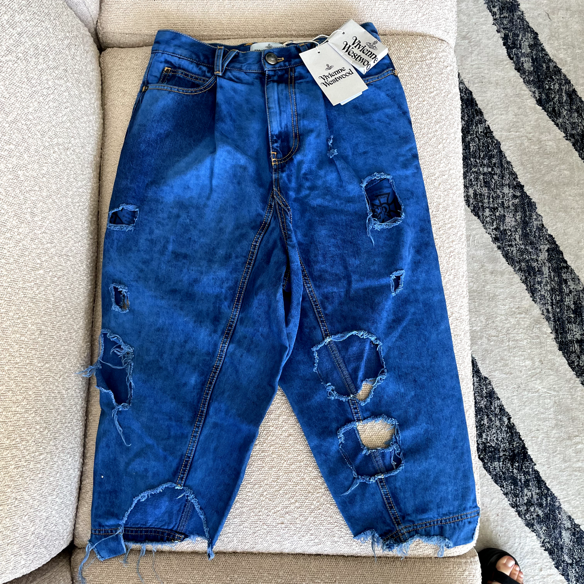 Vivienne Westwood Blue Distressed Macca Jeans XS NWT | eBay