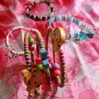 4pc Mixed Lot Beaded Stretch Bracelets Multicolor Kids Heart & Butterfly Charms — photo 6