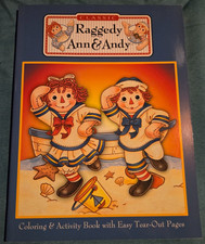 new Vintage 2002 Raggedy Ann  Andy Coloring  Activity Book easy tear out pages