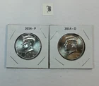 2014 P & D UNC Clad Kennedy Half Dollar Set in CB Flips -Free Shipping - B