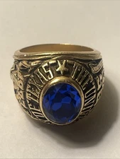 1932 The University Of Texas Ring 14k Gold/Blue Sapphire
