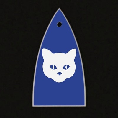 GUITAR TRUSS ROD COVER - Engraved Etched - ESP LTD - CAT Kitten Pussy - BLUE