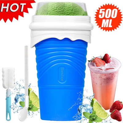 Slush Becher Ice/Eis Maker Slushy Frozen Magic Mit Strohhalm und Löffel 500ml