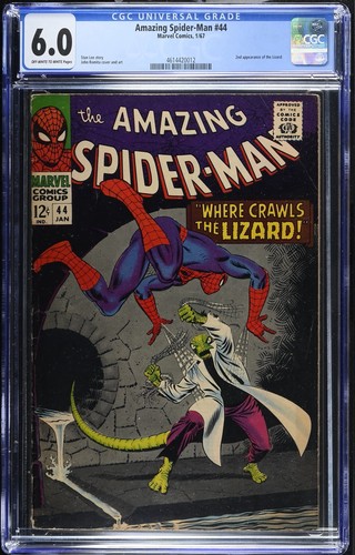 Amazing Spider-Man 44 Cgc 6.0 Off White-White 2nd Lizard Marvel 1967