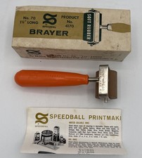 Vintage Brayer No. 70 1 1/2" Speedball Soft Rubber Roller Product No. 4170