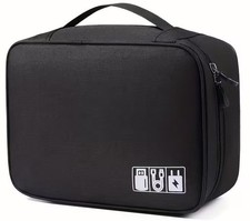 Portable Electronic Accessories Organiser Bag, Waterproof New Black