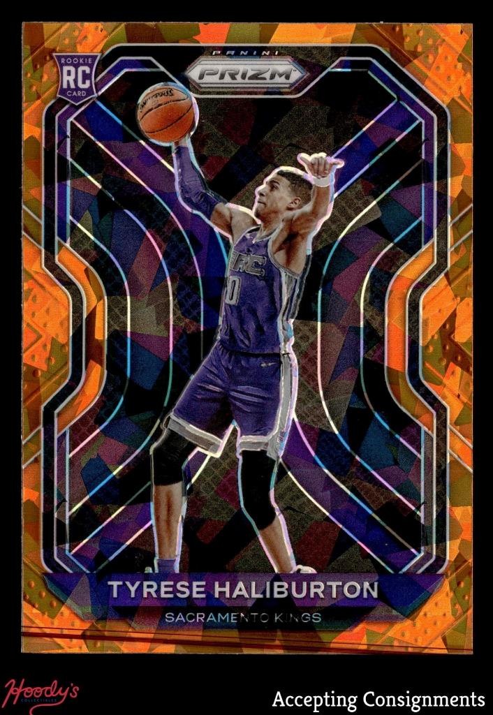 2020-21 Panini Prizm Orange Cracked Ice #262 Tyrese Haliburton Rookie KINGS RC