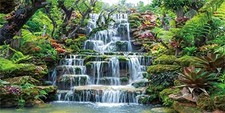 36x18 inches Waterfall Aquarium Backdrop Plants Reptile Habitat Background