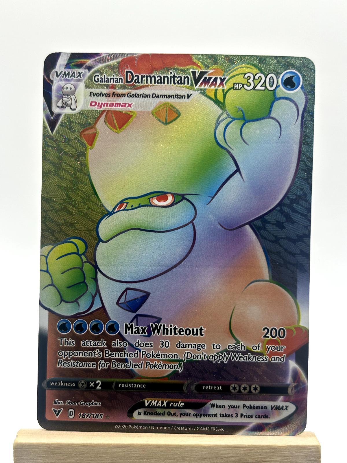 Galarian Darmanitan VMAX 187/185 Rainbow Rare Vivid Voltage Pokemon Near Mint