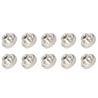 20pcs M3x11x7mm Knurled Thumb Nuts Round Rod Hand Adjusting Iron Nickel Plated