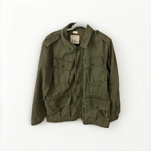 J.CREW Broken-In Men’s Olive Military Utility Jacket Lightweight Size L - product listing photo