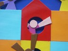 "Life's A Playground" by Edgar Moises Diaz Original 2003 Signed Framed Wall Art — photo 5