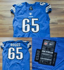 #65 Taylor Boggs Detroit Lions Nike Jersey 2013 Team Issue Blue NFL Men 48+4