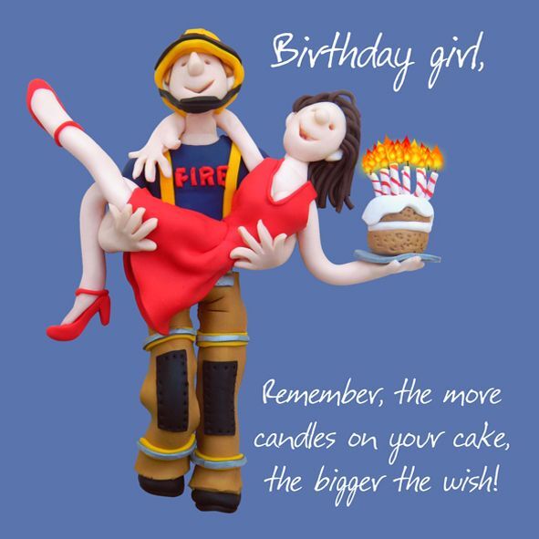Birthday Card - Female Funny Humour Fireman One Lump Or Two Quality
