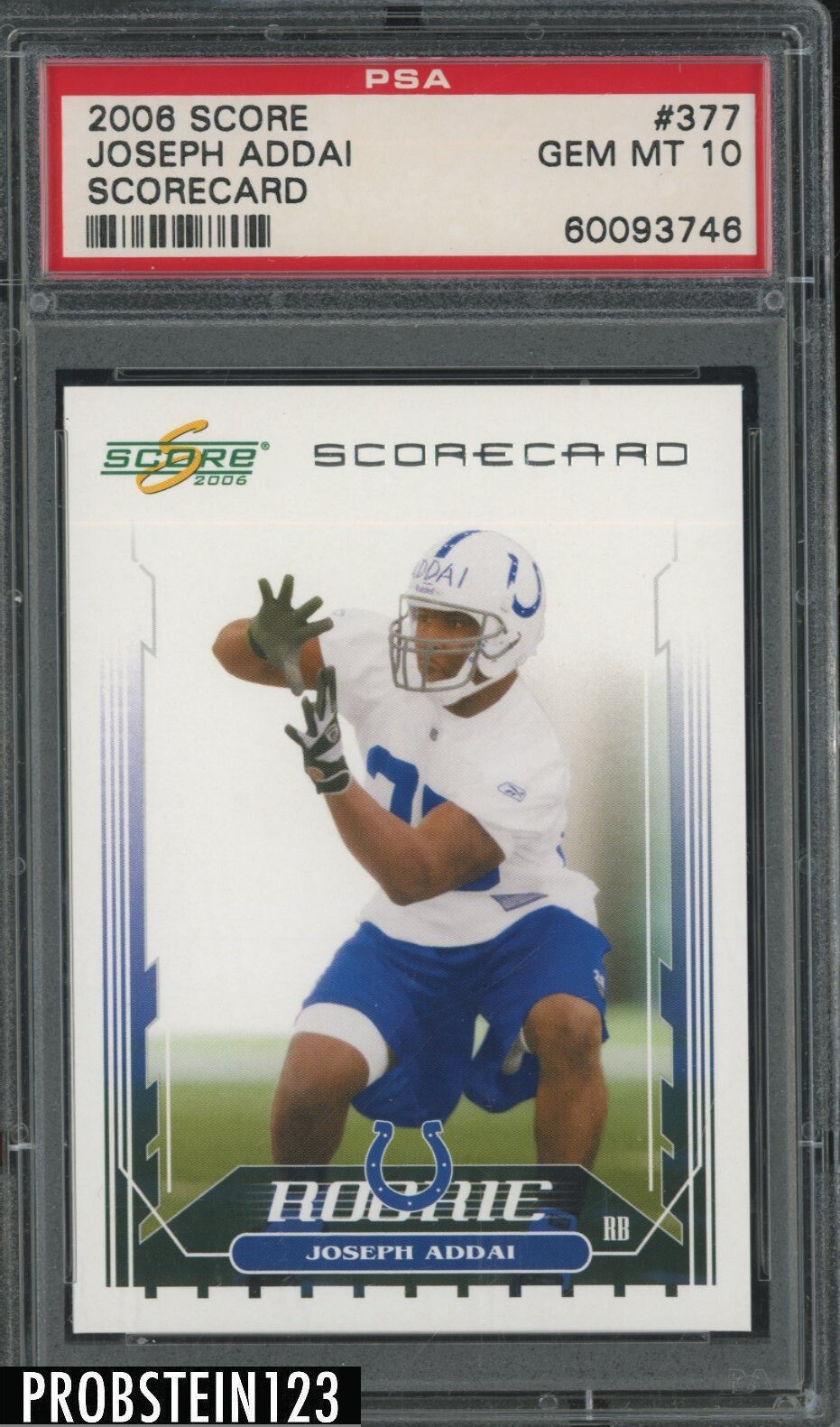 Joseph Addai Score #377 Scorecard