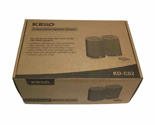 KEiiD KD-C02 Stereo Speaker 2.0 Channel Bluetooth Powered Computer PC or Laptop
