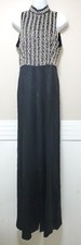 $1295 NWT ALICE & OLIVIA Stacey Bendet Black Crystal Bead Sz 6 Cocktail Jumpsuit