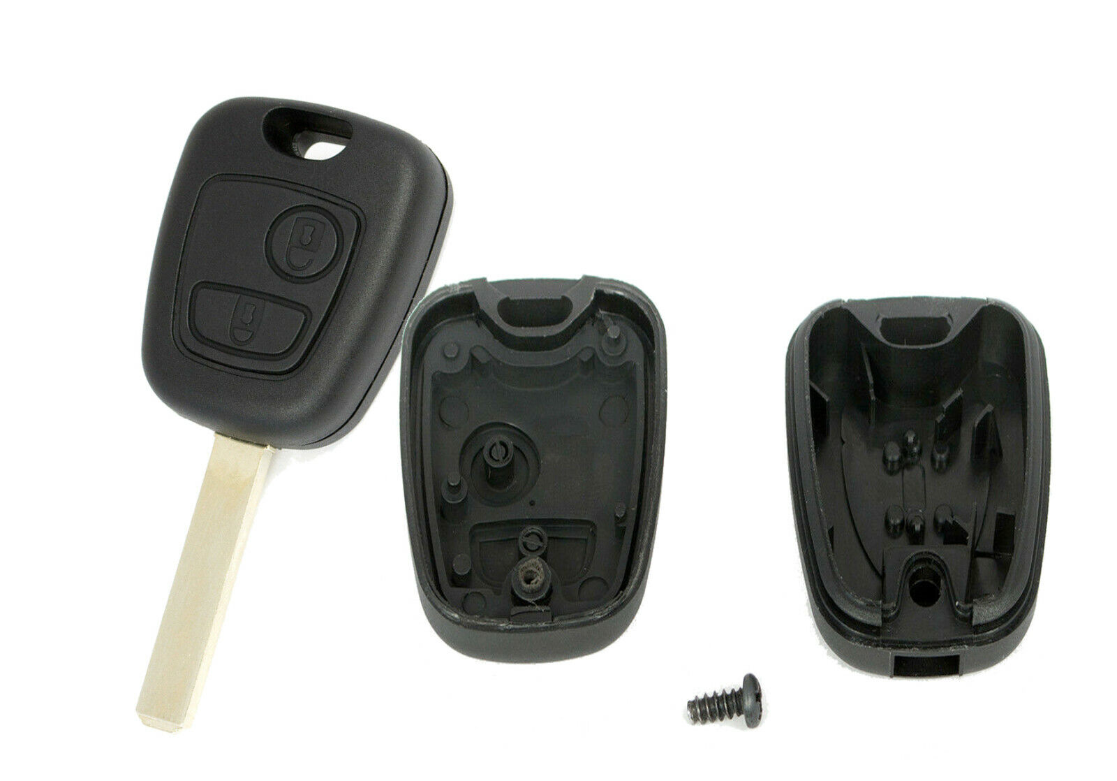 Schlüssel Ersatz 2x Tasten Gehäuse für Peugeot 206 CC C1 C2 C3 107 307 Aygo A94