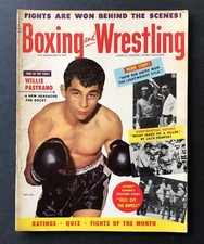 1955 Boxing and Wrestling Magazine Willie Pastrano Rocky Marciano Dempsey Vtg