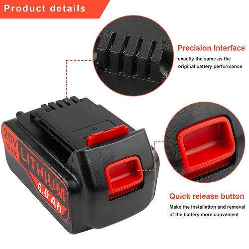 20V MAX 8.0Ah Lithium-ion Battery For Black & Decker 20 Volt LBXR20 LB2X4020 New - Picture 5 of 17