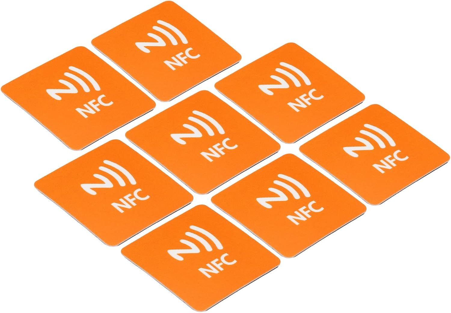 NFC Stickers, 8 Pack NTAG216 Tag Sticker 888 Bytes Memory Fully Programmable Squ