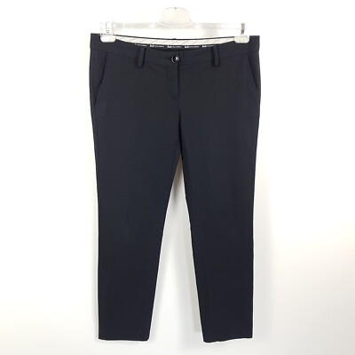 D&G Dolce & Gabbana Stoffhose Damen W34 XL Schwarz Tapered Hose Stretch
