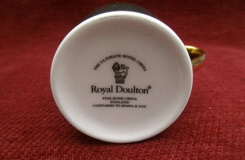 EIGHT VINTAGE ROYAL DOULTON FINE BONE CHINA ENGLAND COFFEE CUPS. - Image 4 of 4