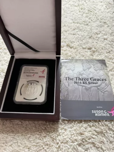 2015 Tristan Da Cunha 5 Pound Three Graces 1oz Silver Proof Coin NGC PF69 UCameo