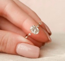 3.30 CT Oval Lab Created Moissanite 925 Silver Unique Engagement Ring For Women