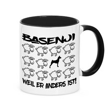 Tasse BLACK SHEEP - BASENJI Hund Hunde Schaf Kaffebecher Siviwonder
