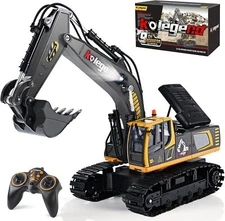 Kolegend Remote Control Excavator Toy 16 Inch, 11 Channel RC Construction Vehicl