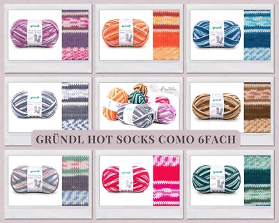 ''Gründl Hot Socks Como 6fach'' 150g Sockenwolle Strumpfwolle mit Farbverlauf