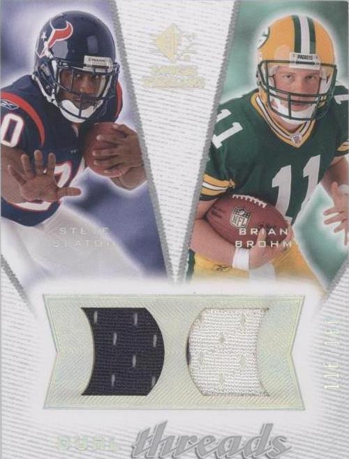2008 SP Rookie Threads Brian Brohm Steve Slaton #DT-BS - 1 of 2