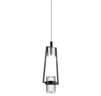 Elan 84188 Chrome/Black Ayse Single Light 4''W Led Mini Pendant