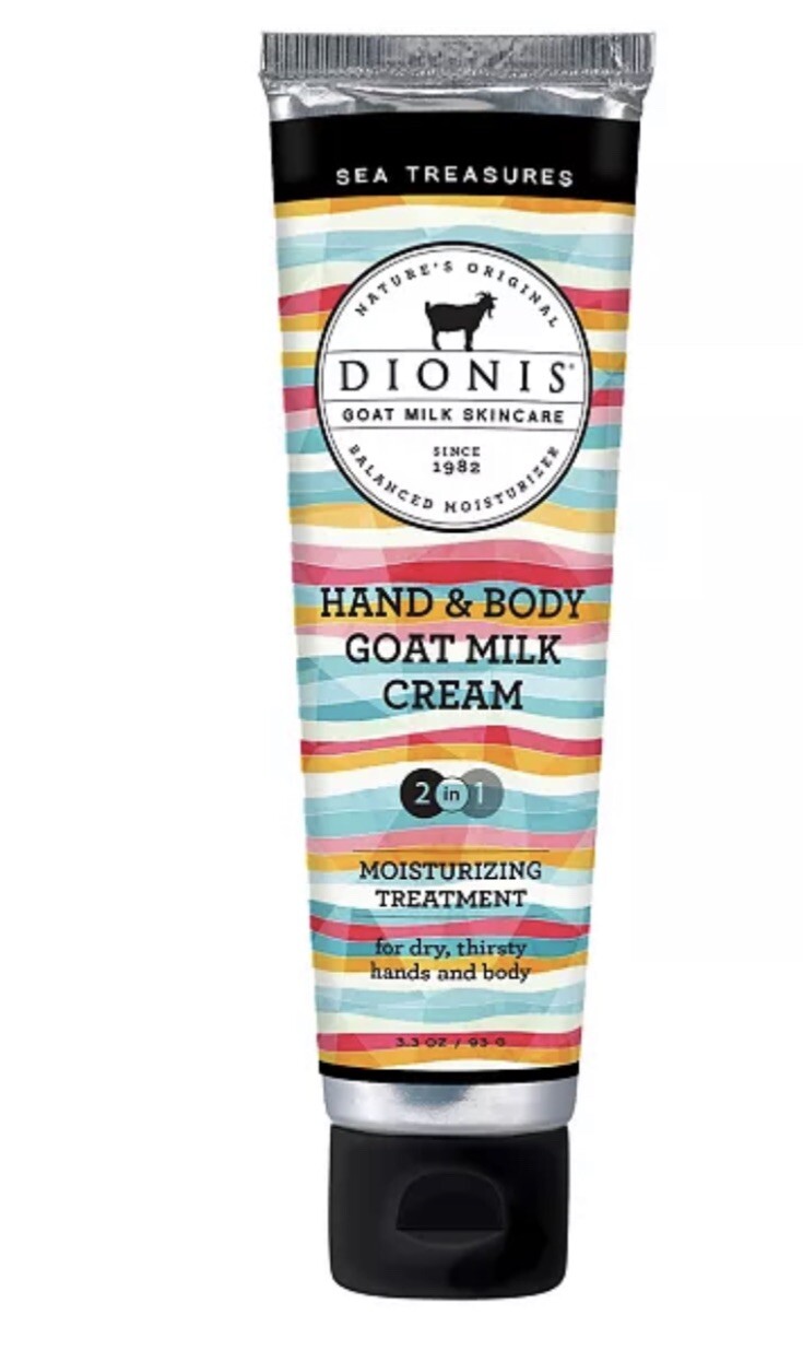 New Sealed DIONIS SEA TREASURES GOAT MILK HAND & BODY CREAM 3.3 OZ. 